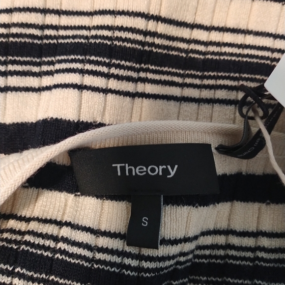 Theory Striped Ribbed Knit Sleeveless Midi Dress - Picture 7 of 9